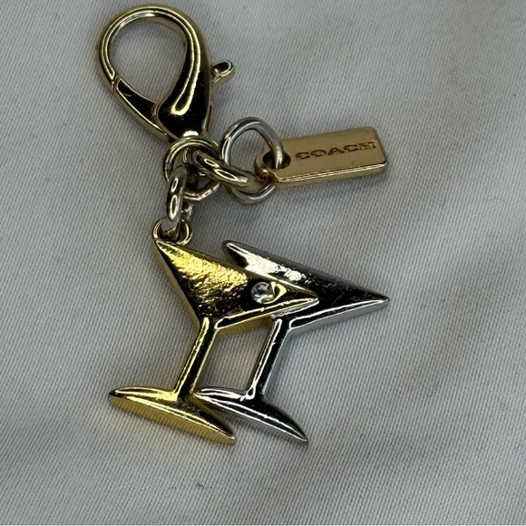 Coach Accessories - COACH Gold and Silver Martini 🍸 Keychain Bag Charm Preloved
